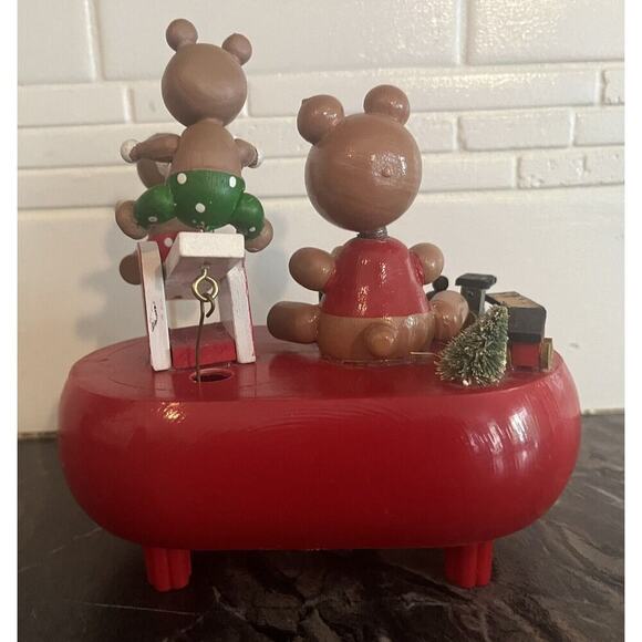 VTG 1960’s Wooden Christmas United China & Glass Taiwan Sanyo Music Box Scene - Picture 6 of 9